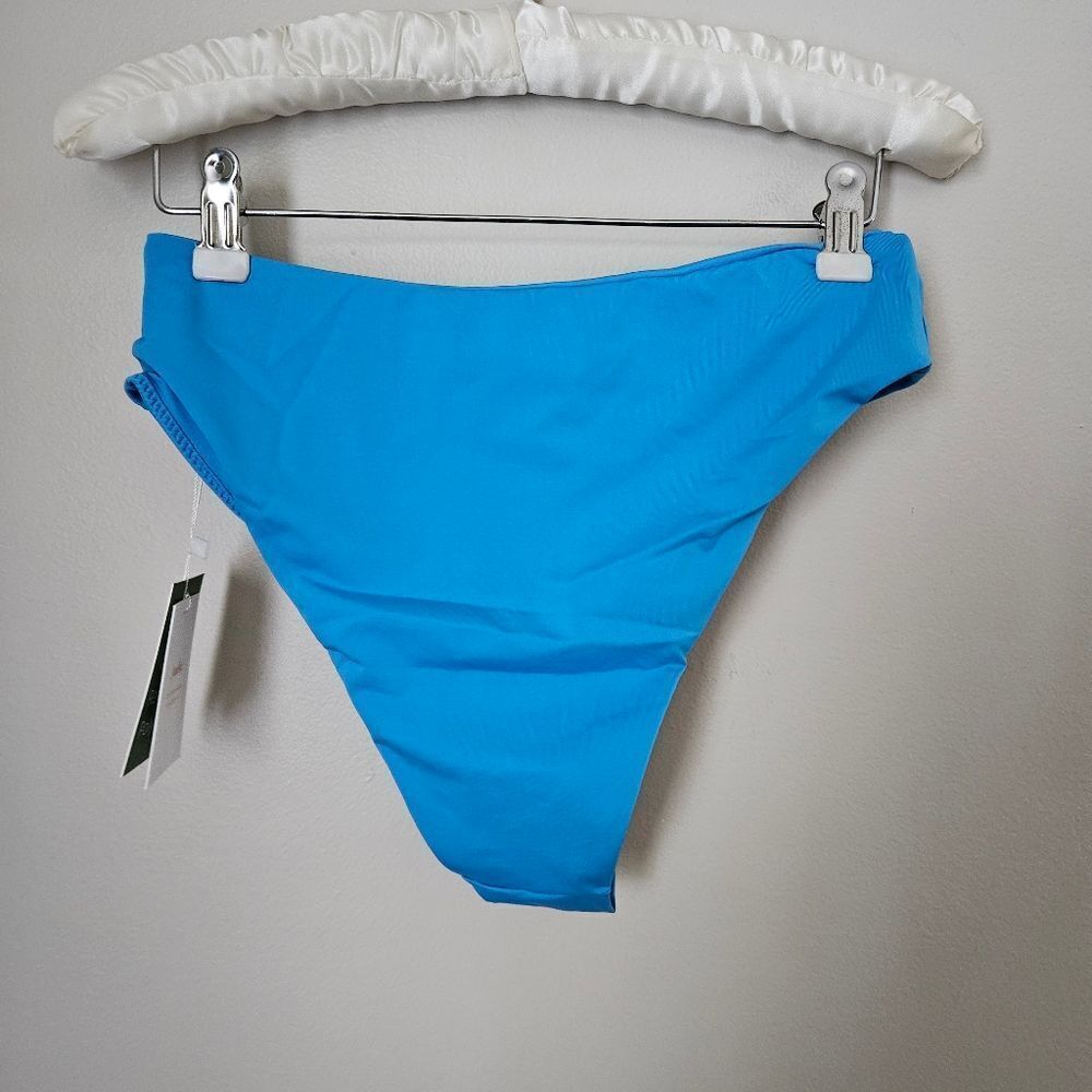 Andie Swim Bottoms Bikini The 90s High Waisted Azul Blue Beach Vacation Solid - Picture 4 of 12
